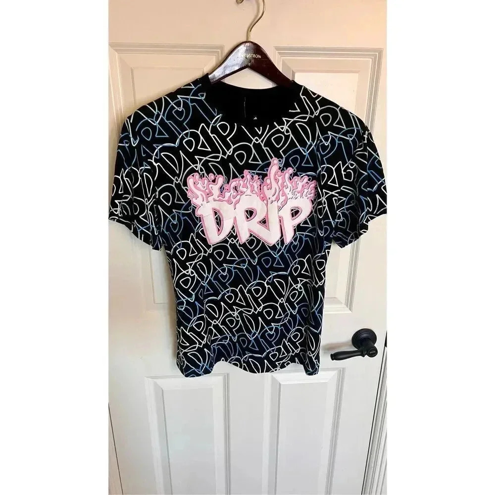Hustle OG‎ Drip Streetwear Boys Short-sleeve AOP T-Shirt XL Blue